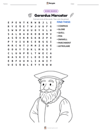 Gerardus Mercator printable worksheet preview
