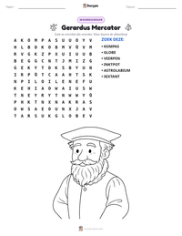 Gerardus Mercator afdrukbare werkblad voorbeeld