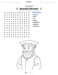Gerardus Mercator yazdırılabilir çalışma sayfası önizlemesi