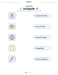 Prévia da folha de atividades imprimível Cartografia