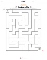 Aperçu de la feuille de travail imprimable Cartographie