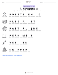 Cartografie afdrukbare werkblad voorbeeld