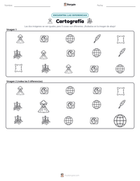 Vista previa de la hoja de trabajo imprimible de Cartografía