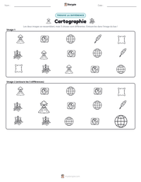 Aperçu de la feuille de travail imprimable Cartographie
