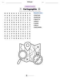 Aperçu de la feuille de travail imprimable Cartographie