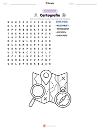Cartografie afdrukbare werkblad voorbeeld
