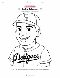 Page de coloriage Jackie Robinson pour les enfants