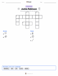 Jackie Robinson printable worksheet preview