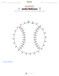 Vista previa de la hoja de trabajo imprimible de Jackie Robinson