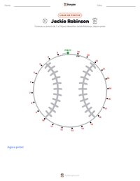 Prévia da folha de atividades imprimível Jackie Robinson