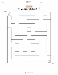 Aperçu de la feuille de travail imprimable Jackie Robinson