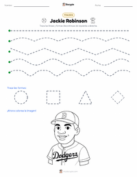 Vista previa de la hoja de trabajo imprimible de Jackie Robinson