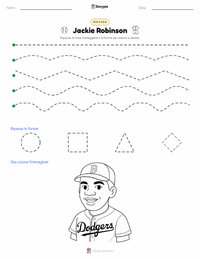Anteprima della scheda stampabile di Jackie Robinson
