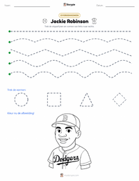 Jackie Robinson afdrukbare werkblad voorbeeld