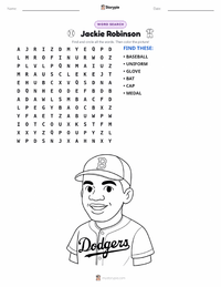 Jackie Robinson printable worksheet preview