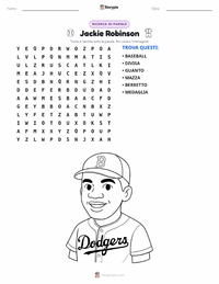 Anteprima della scheda stampabile di Jackie Robinson