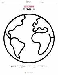Halaman mewarnai Globe untuk anak-anak