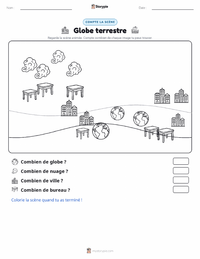 Aperçu de la feuille de travail imprimable Globe terrestre