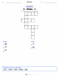 Globe printable worksheet preview