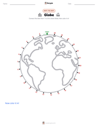 Globe printable worksheet preview