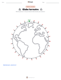 Aperçu de la feuille de travail imprimable Globe terrestre