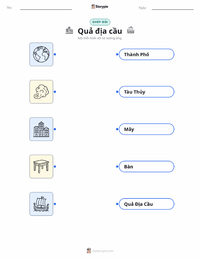 Tài liệu in sẵn Quả địa cầu cho trẻ em