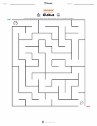 Globus druckbare Arbeitsblatt Vorschau