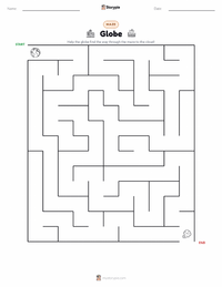 Globe printable worksheet preview