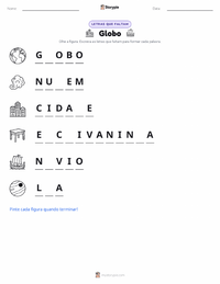 Prévia da folha de atividades imprimível Globo
