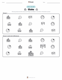 Globe printable worksheet preview