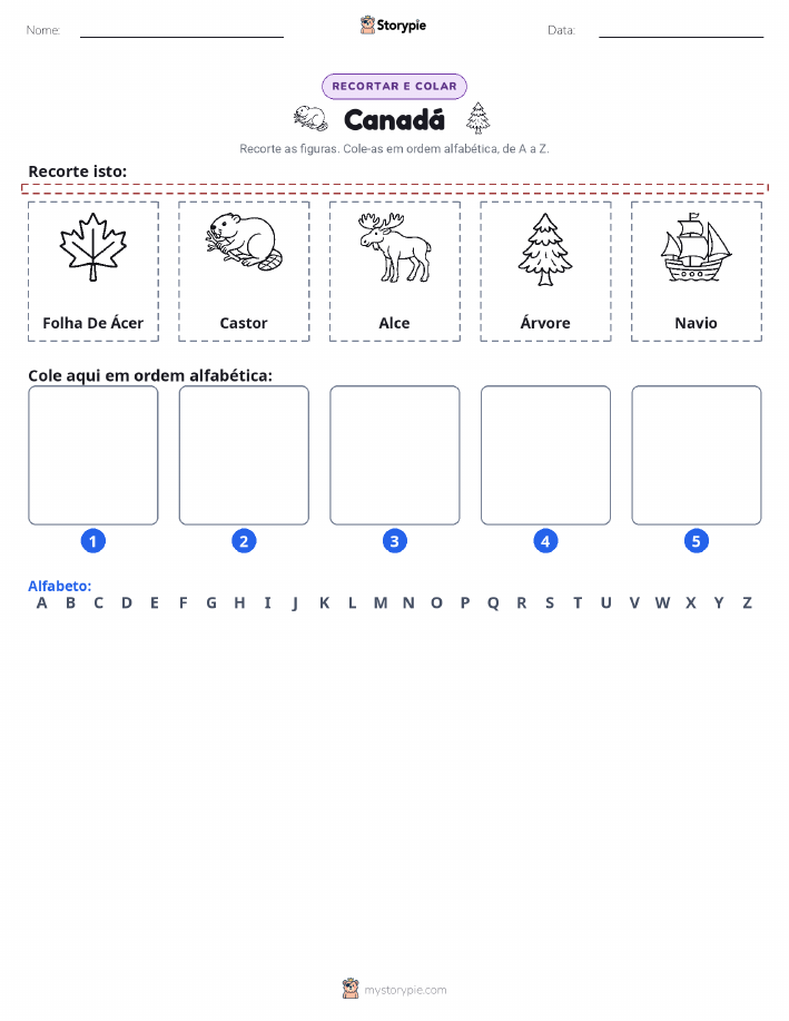 Recortar & Colar Alfabeto