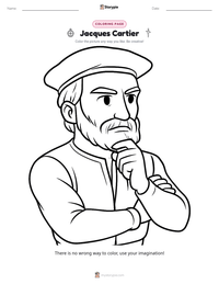 Jacques Cartier coloring page for kids
