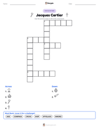 Jacques Cartier printable worksheet preview