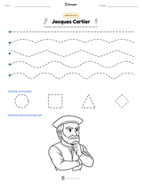 Prabaca lembar kerja cetak Jacques Cartier