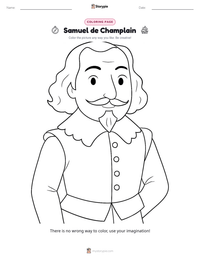 Samuel de Champlain coloring page for kids