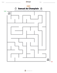Samuel de Champlain printable worksheet preview