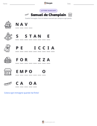 Anteprima della scheda stampabile di Samuel de Champlain