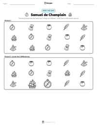 Samuel de Champlain printable worksheet preview