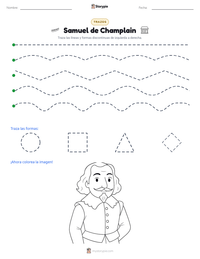 Vista previa de la hoja de trabajo imprimible de Samuel de Champlain