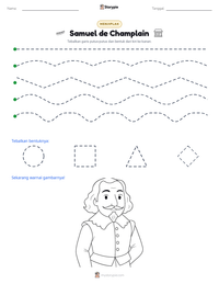 Prabaca lembar kerja cetak Samuel de Champlain