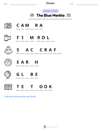 The Blue Marble printable worksheet preview