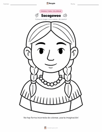 Página para colorear de Sacagawea para niños