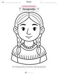 Strona do kolorowania Sacagawea dla dzieci