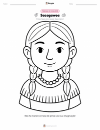 Página de colorir Sacagawea para crianças