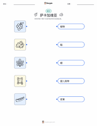 萨卡加维亚 可打印工作表，适合儿童