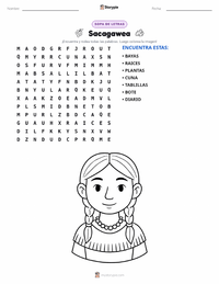 Vista previa de la hoja de trabajo imprimible de Sacagawea
