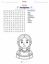 Prabaca lembar kerja cetak Sacagawea