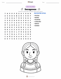 Prévia da folha de atividades imprimível Sacagawea