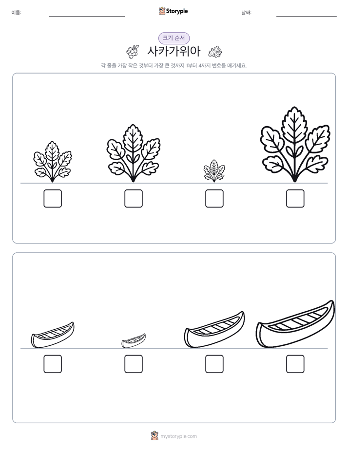 크기 순서