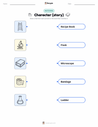 Character (story) printable worksheet preview